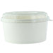 Insalatiera rotonda "Buckaty" in cartone bianco con coperchio in PET - 1140 ml - Ø 18,7 cm - H 6,7 cm - 200 unità