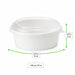 Insalatiera rotonda "Buckaty" in cartone bianco con coperchio in PET - 550 ml - Ø 15 cm - H 5 cm - 300 unità - dimensions