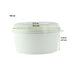 Insalatiera rotonda "Buckaty" in cartone bianco con coperchio in PET - 750 ml - Ø 14,5 cm - H 6,9 cm - 300 unità - dimensions