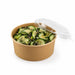 Insalatiera rotonda "Buckaty" in cartone kraft con coperchio in PET - 750 ml - Ø 15 cm - H 6 cm - 300 unità