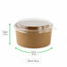 Insalatiera rotonda "Buckaty" in cartone kraft con coperchio in PET - 750 ml - Ø 15 cm - H 6 cm - 300 unità - dimensions