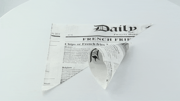 Cono in carta antigrasso con decoro Giornale - 360 ml - 25 cm x 18 cm x 18 cm - 5000 unità