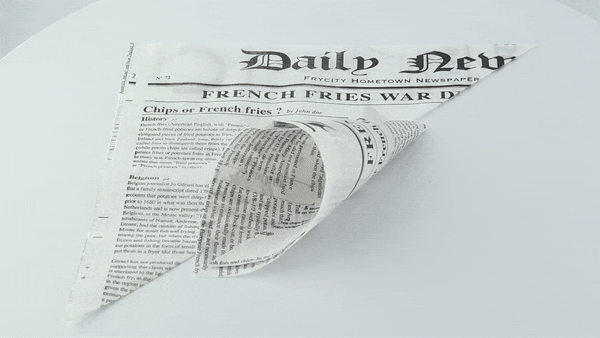 Cono in carta antigrasso con decoro Giornale - 660 ml - 31 cm x 22 cm x 22 cm - 5000 unità