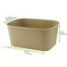 Insalatiera rettangolare in cartone kraft laminato PP senza coperchio - 1000 ml - 17 cm x 12 cm x 7,5 cm - 200 unità - dimensions