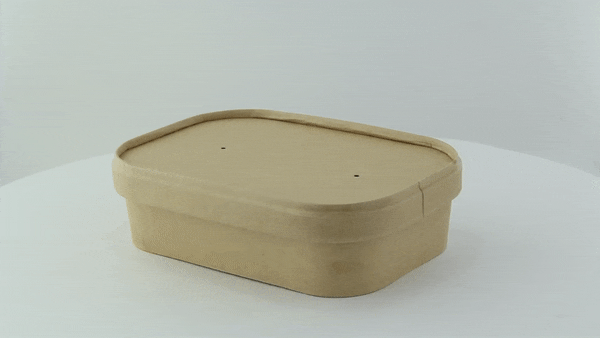 Coperchio in cartone kraft laminato PP - 17 cm x 12,2 cm x 1,7 cm - Compatibile con 210PCREC1000, 210PCREC500, 210PCREC750 - 200 unità