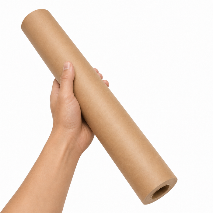 Rotolo di carta da forno in kraft marrone siliconata su due lati - 45 cm x 50 m - 12 unità