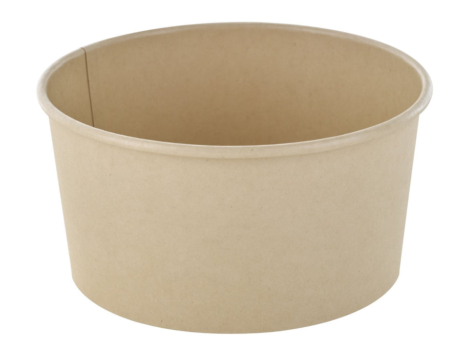 Insalatiera rotonda "Buckaty" in cartone di fibra di bambù senza plastica - 900 ml - Ø 15 cm - H 7,5 cm - 360 unità