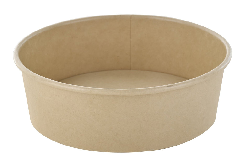 Insalatiera rotonda "Buckaty" in cartone di fibra di bambù senza plastica - 480 ml - Ø 15 cm - H 4,7 cm - 360 unità