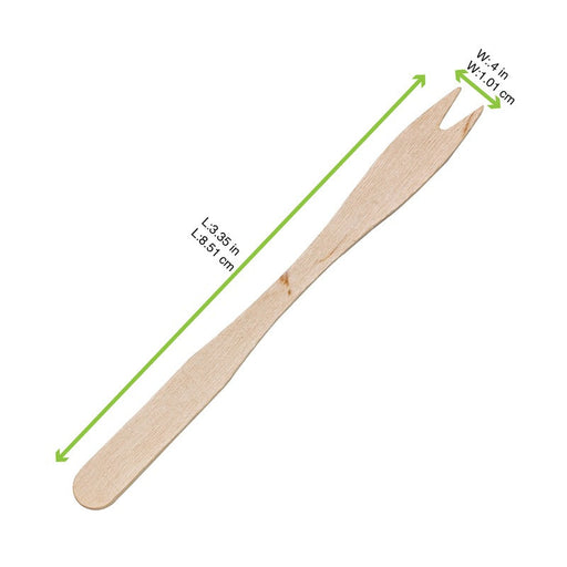 Forchettina per patatine in legno - 8,5 cm - 5000 unità - dimensions