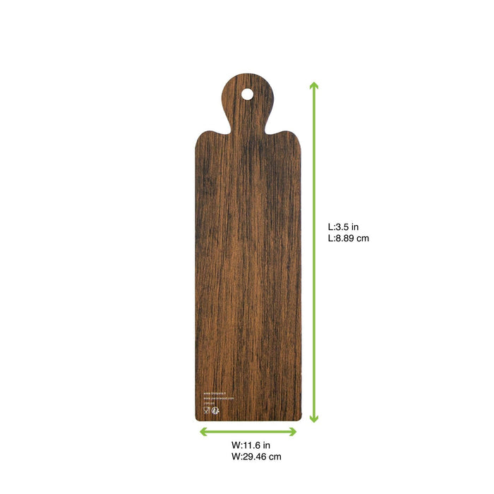 Tagliere aperitivo in cartone double face effetto marmo e legno - 9 cm x 29,5 cm - 400 unità - dimensions