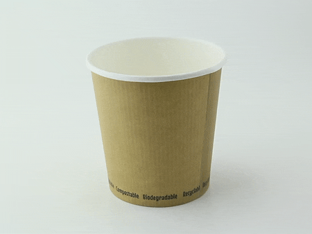 Contenitore in cartone bianco per caldo e freddo con rivestimento in PLA - 700 ml - Ø 11,4 cm - H 11,5 cm - 500 unità