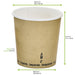 Contenitore in cartone bianco per caldo e freddo con rivestimento in PLA - 700 ml - Ø 11,4 cm - H 11,5 cm - 500 unità - dimensions