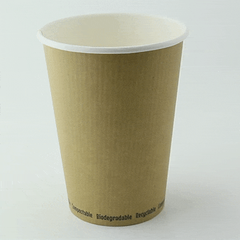 Contenitore in cartone bianco per caldo e freddo con rivestimento in PLA - 940 ml - Ø 11,4 cm - H 14,9 cm - 500 unità