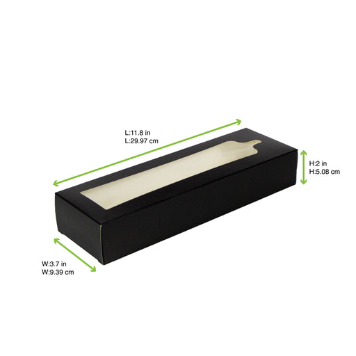 Scatola con finestra in PET per tagliere - 30 cm x 9,5 cm x 5 cm - 400 unità - dimensions
