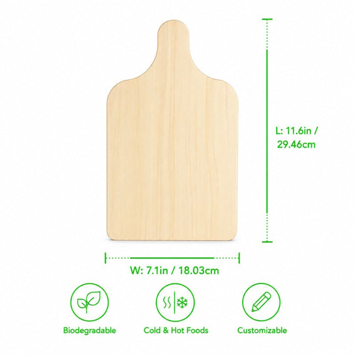 Tagliere aperitivo in legno - 29,5 cm x 18 cm x 0,22 cm - 200 unità - dimensions