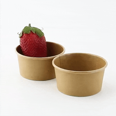 Contenitore in cartone kraft marrone per caldo e freddo - 86 ml - Ø 7,4 cm - H 3,8 cm - 1000 unità