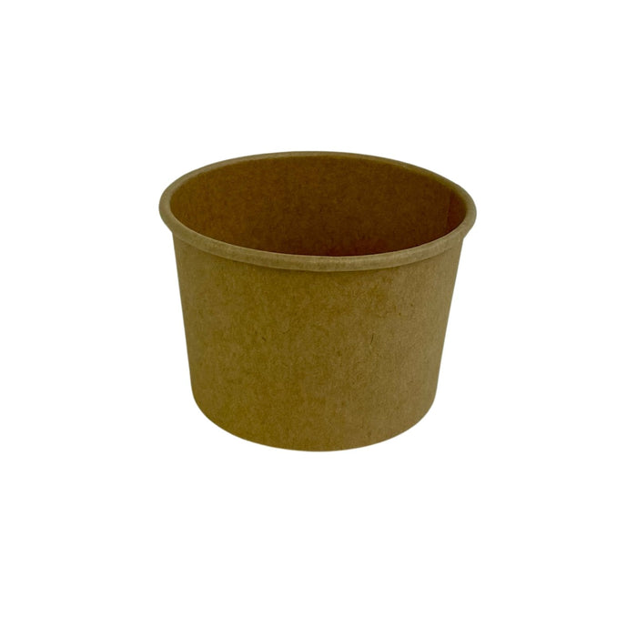 Contenitore in cartone kraft marrone per caldo e freddo - 86 ml - Ø 7,4 cm - H 3,8 cm - 1000 unità