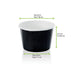 Contenitore in cartone nero per caldo e freddo - 130 ml - Ø 7,4 cm - H 5 cm - 1000 unità - dimensions