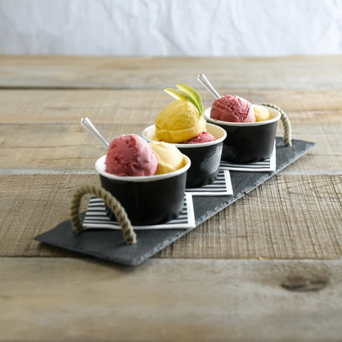Contenitore in cartone nero per caldo e freddo - 45 ml - Ø 4,6 cm - H 4 cm - 1000 unità