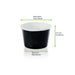 Contenitore in cartone nero per caldo e freddo - 86 ml - Ø 7,4 cm - H 3,8 cm - 1000 unità - dimensions