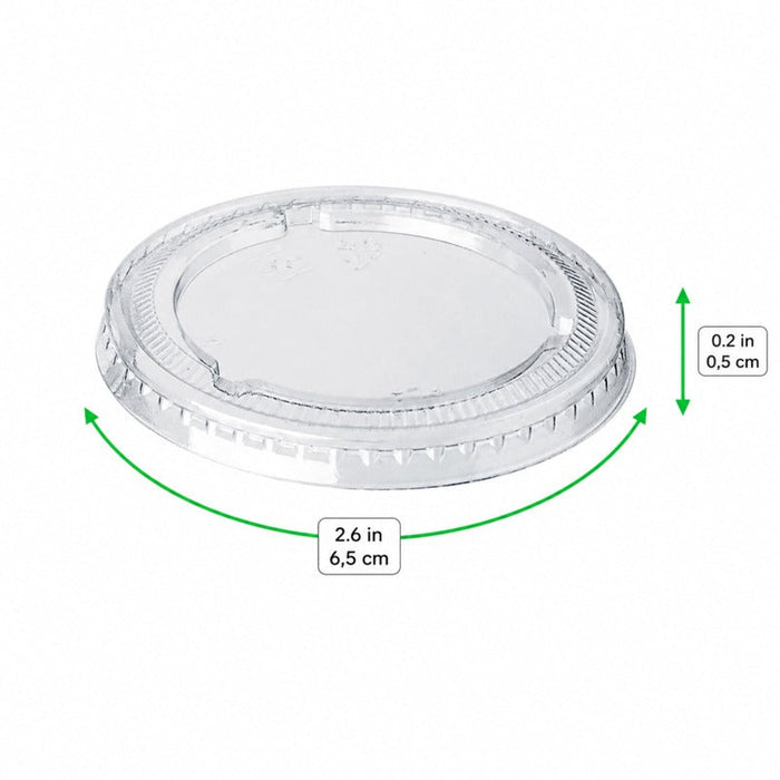 Coperchio in PET trasparente - Ø 6,5 cm - Compatibile con 210POPT1, 210POPT2 - 3000 unità - dimensions