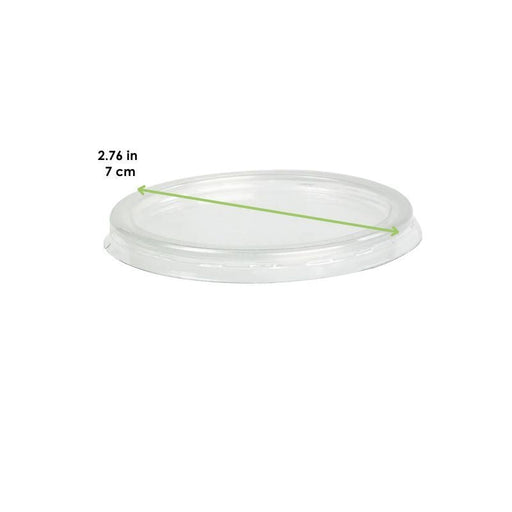 Coperchio piatto in PET trasparente - Ø 7,3 cm - Compatibile con 210POPP2, 210POPP25, 210POPP35, 210POPP5, 210POPP5N - 1000 unità - dimensions