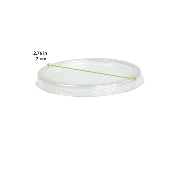 Coperchio piatto in PET trasparente - Ø 7,3 cm - Compatibile con 210POPP2, 210POPP25, 210POPP35, 210POPP5, 210POPP5N - 1000 unità - dimensions