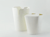 Contenitore in cartone bianco a base rotonda con chiusura a incastro - 450 ml - Ø 8,3 cm - H 10 cm - 500 unità