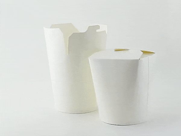 Contenitore in cartone bianco a base rotonda con chiusura a incastro - 450 ml - Ø 8,3 cm - H 10 cm - 500 unità