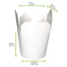 Contenitore in cartone bianco a base rotonda con chiusura a incastro - 450 ml - Ø 8,3 cm - H 10 cm - 500 unità - dimensions