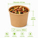 Contenitore in cartone kraft marrone per caldo e freddo senza plastica - 100 ml - Ø 6,1 cm - H 5,8 cm - 1000 unità - dimensions