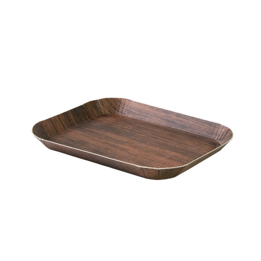 Vassoio in cartone laminato effetto legno scuro - 16,8 cm x 12,7 cm x 1,5 cm - 200 unità