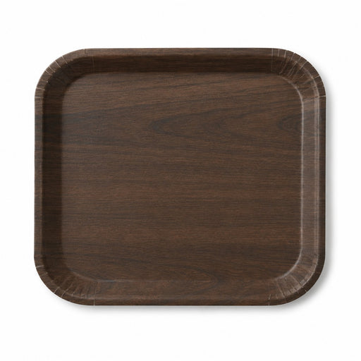 Vassoio in cartone laminato effetto legno scuro - 18,5 cm x 13,5 cm x 1,9 cm - 200 unità