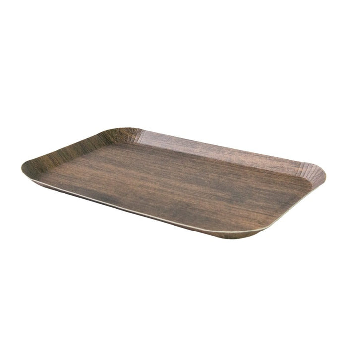 Vassoio in cartone laminato effetto legno scuro - 23,5 cm x 14,7 cm x 1,2 cm - 200 unità