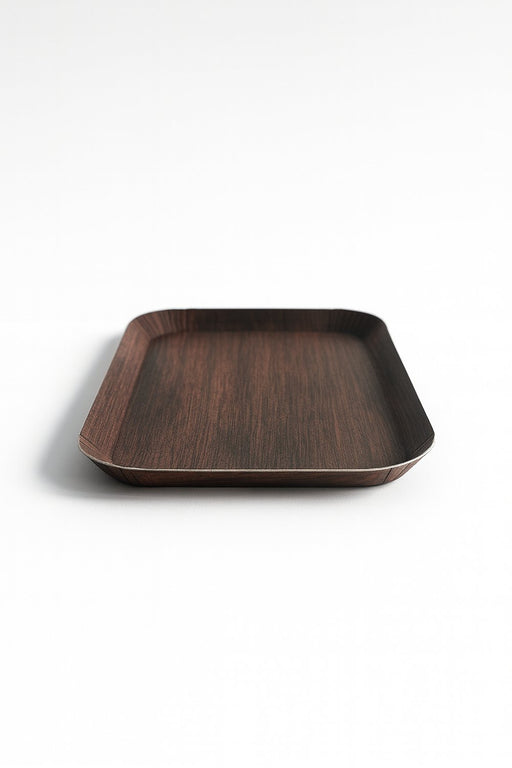 Vassoio in cartone laminato effetto legno scuro - 23,2 cm x 14,5 cm x 2,9 cm - 200 unità