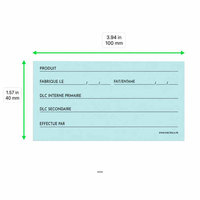 Etichetta di tracciabilità alimentare - 10 cm x 4 cm - 300 unità