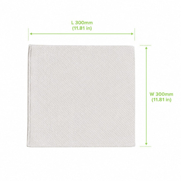 Tovagliolo in ovatta bianco 2 veli - 30 cm x 30 cm - 4000 unità - Rif. 210S30302P1 - dimensions
