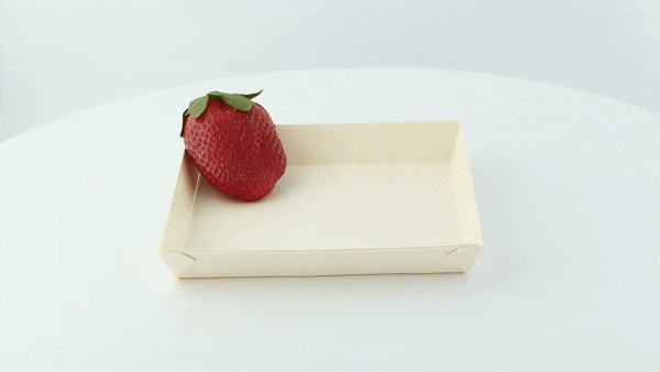 Vaschetta quadrata in legno "Samouraï" - 13,2 cm x 13,1 cm x 1,9 cm - 100 unità