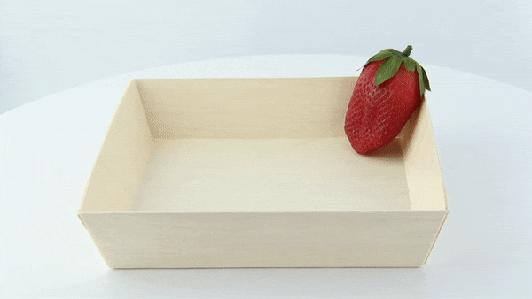Vaschetta quadrata in legno "Samouraï" - 17,1 cm x 17 cm x 3,2 cm - 100 unità