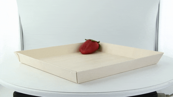 Vaschetta quadrata in legno "Samouraï" - 23,2 cm x 23,2 cm x 2,3 cm - 100 unità
