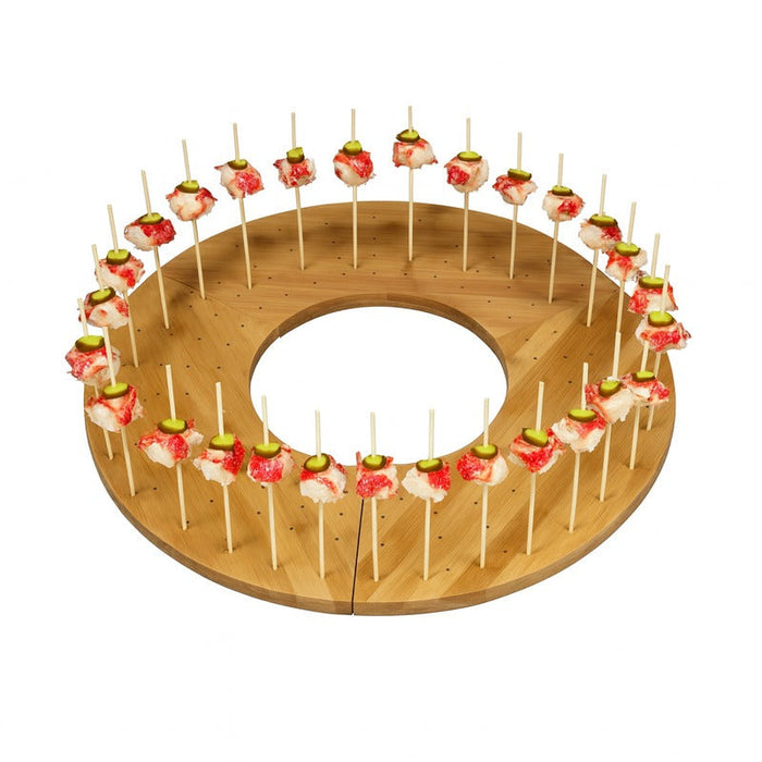 Supporto rotondo in bambù per 40 stecchini "Donut" - Ø 40,6 cm - H 1,6 cm - 3 unità