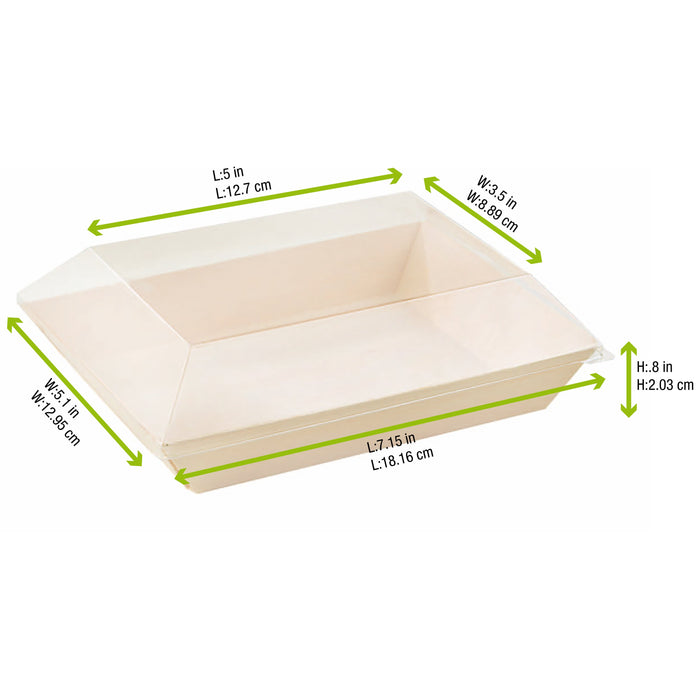 Coperchio in PET trasparente "Samourai" - 18,2 cm x 13,1 cm x 2,4 cm - Compatibile con 210SAMBQ130 - 100 unità