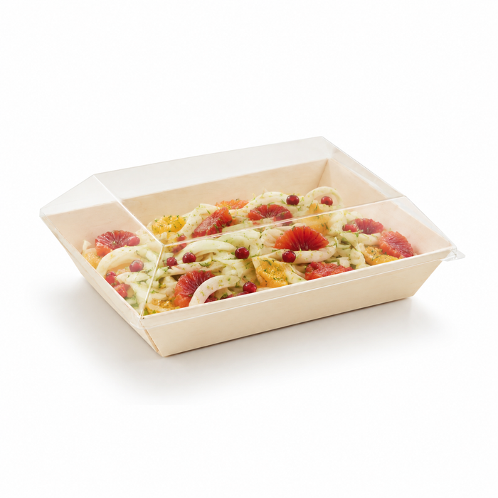 Coperchio in PET trasparente "Samourai" - 18,2 cm x 13,1 cm x 2,4 cm - Compatibile con 210SAMBQ130 - 100 unità