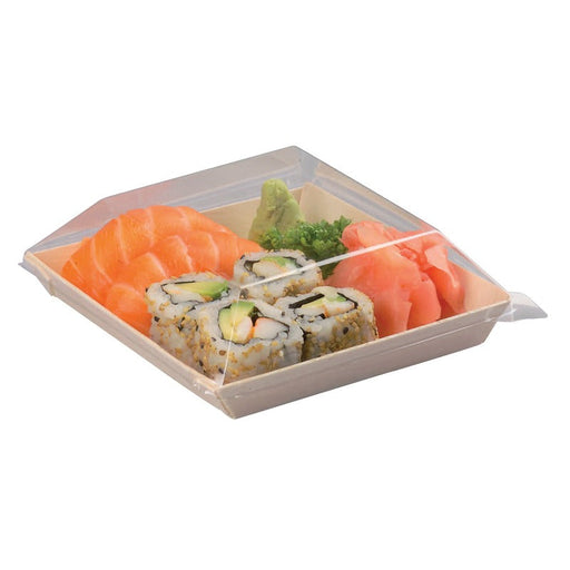 Coperchio in RPET trasparente "Samourai" - 13 cm x 13 cm x 2 cm - Compatibile con 210SAMBQ1313 - 100 unità
