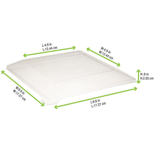 Coperchio in PET trasparente "Samourai" - 18 cm x 18 cm x 1,9 cm - Compatibile con 210SAMBQ170 - 100 unità - dimensions