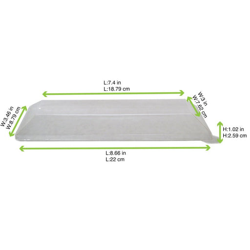 Coperchio in PET trasparente "Samourai" - 22,4 cm x 9,3 cm x 2,5 cm - Compatibile con 210SAMBQ215 - 100 unità - dimensions