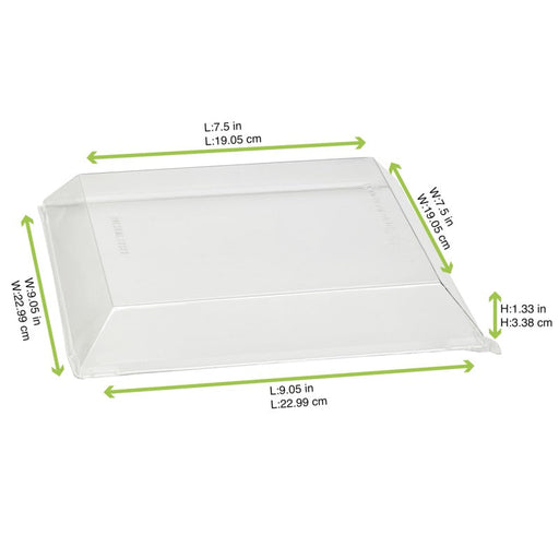Coperchio in PET trasparente "Samourai" - 23 cm x 23 cm x 3,4 cm - Compatibile con 210SAMBQ2323 - 100 unità - dimensions