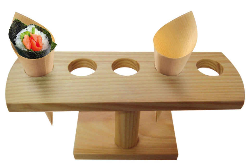 Supporto in bambù per coni a 5 fori - 23,5 cm x 8 cm x 9,5 cm - 10 unità