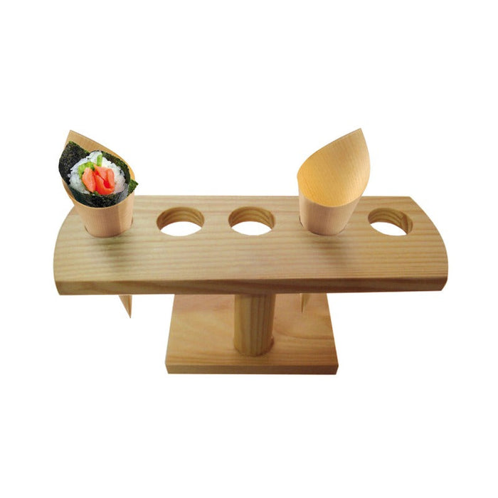 Supporto in bambù per coni a 5 fori - 23,5 cm x 8 cm x 9,5 cm - 10 unità