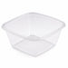 Insalatiera quadrata piatta in PET trasparente senza coperchio - 750 ml - 19 cm x 19 cm x 4,5 cm - 300 unità
